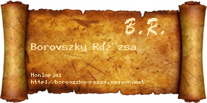 Borovszky Rózsa névjegykártya