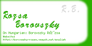 rozsa borovszky business card